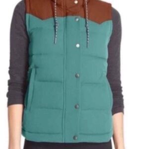 Patagonia bivy vest, blue mogul with mushroom lining.